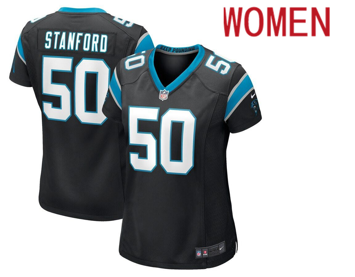 Women Carolina Panthers #50 Julian Stanford Nike Black Game Player NFL Jersey->women nfl jersey->Women Jersey